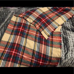 Plaid blanket scarf